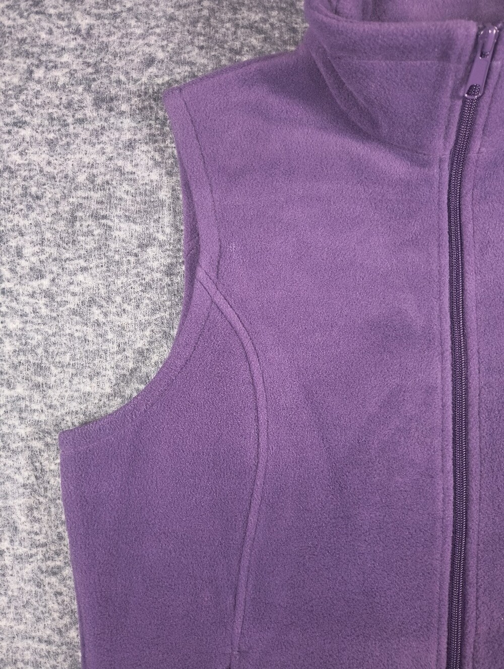 Columbia fleece zip vest, purple, women's large - Picture 6 of 15